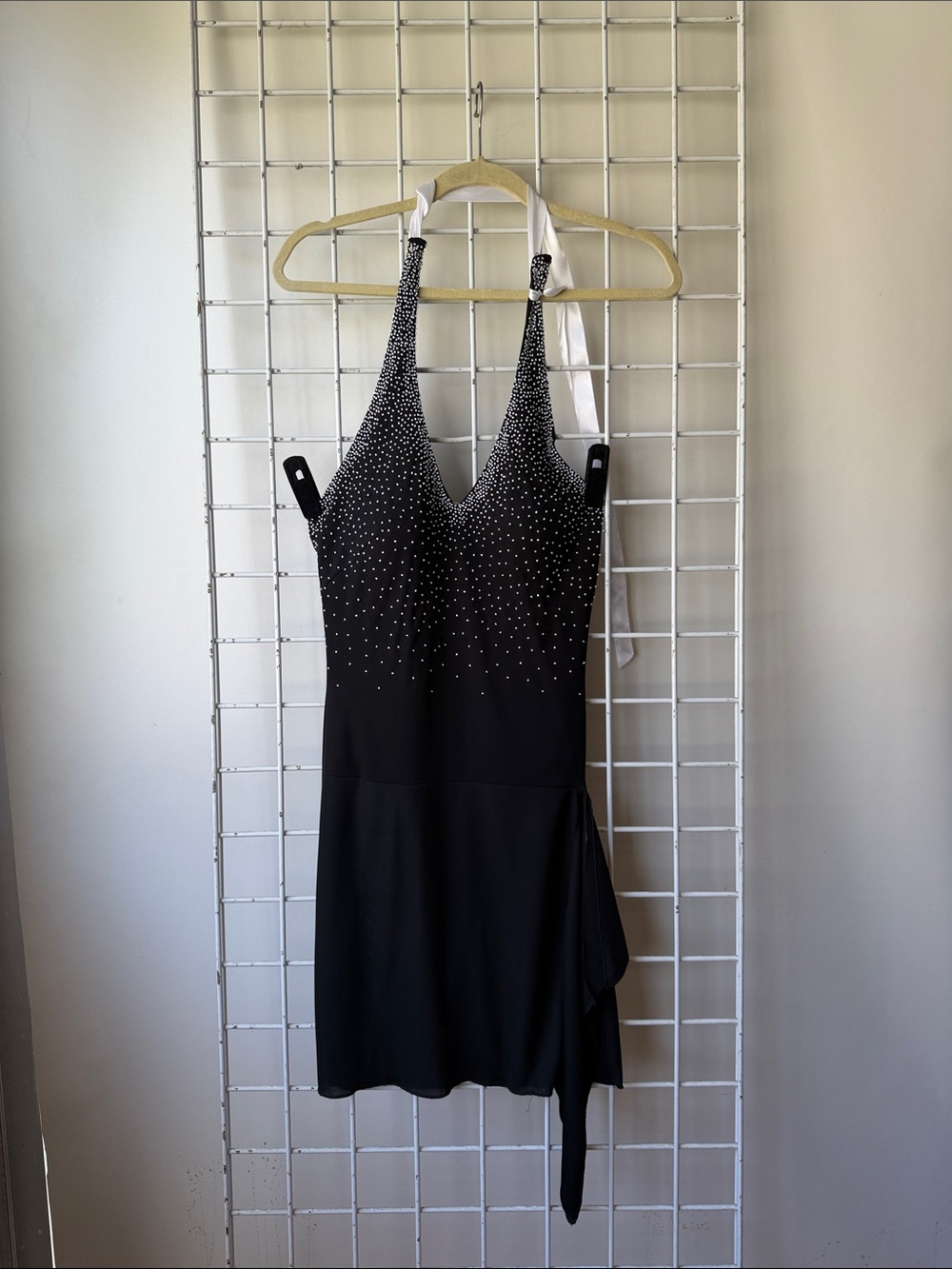 Metro Section Black Halter Dress with White Beaded Crystal Accent Size 4